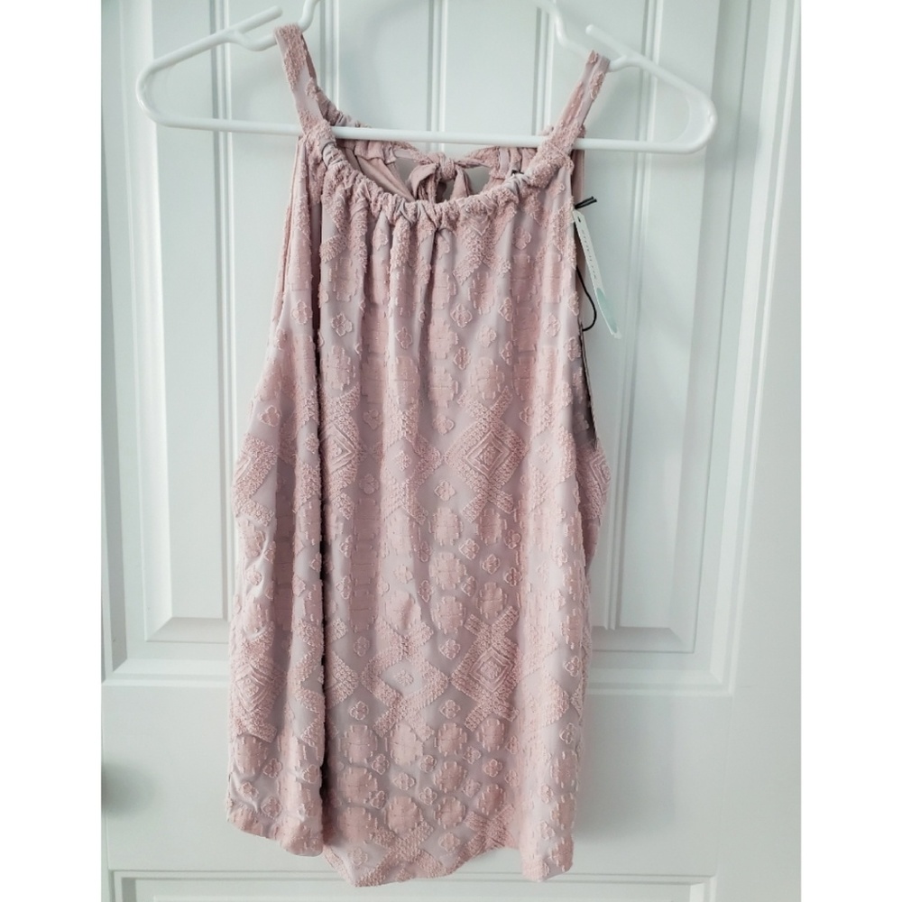 Market and Spruce Pink Jacquard Halter Top, Small